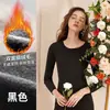 Ropa interior térmica sin costuras para mujer, traje de forro polar grueso, autocalentable, ajustado, para culturismo, mallas largas de invierno