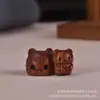 Sándalo Madera de Azufaifo Cilíndrico Dos Piezas Atrae Fortuna Lindo Animal Juguete Accesorio Pulsera DIY
