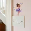 Linda Niña Bailarina Sala de Estar Dormitorio Entrada Interruptor Pegatina Decoración del Hogar Pegatina de Pared Venta al por Mayor Autoadhesivo