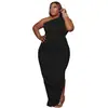 PP0307 Moda Europeia e Americana Comércio Exterior Vestido Feminino de Um Ombro com Pregas Irregulares Tamanho Grande Verão Novo Amazon