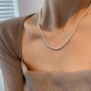 Collar de plata lisa con hebilla OT de industria pesada estilo coreano plata esterlina s925 estilo coreano moda minimalista pulsera versátil círculo femenino pareja
