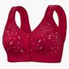Sujetador de Talla Grande con Botón Frontal y Fino para Madres de Mediana Edad y Ancianas, Ropa Interior de Algodón para Mujer, Sujetador Deportivo Estampado sin Aros