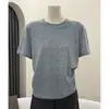 Suéter de Punto Ligero y Suave de Mezcla de Lana con Hilo Iridiscente para Mujer, Top Multicolor con Hilo Jaspeado de Manga Corta y Cuello Redondo, Camiseta Base
