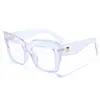 Novos Óculos Quadrados Grandes Estilosos com Frame de Rebite, Acessório da Moda Streetwear, Óculos Coloridos Azuis Bloqueadores de Luz Azul