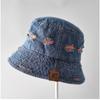 Sombrero de Pescador Roto de Mezclilla Estilo Nuevo para Mujer, Versión Coreana, Moda Primavera y Verano, Moderno, Casual, Versátil, Sombrero de Sol para Cubrir el Rostro