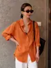 Camisa laranja dopamina de manga comprida para mulheres, 26 novo estilo outono, de alta qualidade, elegante, rejuvenescedora, proteção solar, jaqueta fina