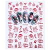 Pegatinas para uñas transfronterizas, nuevas, navideñas, 3D, copos de nieve, árbol de Navidad, muñeco de nieve, pegatinas para uñas al por mayor