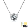 Collar de Plata de Ley S925 con Moissanita Estilo Burbuja para Mujer, Collar Sencillo Estilo Ins de Nicho, Joyería de Plata Versátil y de Alta Gama al por Mayor