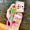 Llavero Creativo de Tarro de Crema de Fresa Lindo Colgante de Arena Movediza Accesorios para Bolsa Regalo Pequeño para Pareja Suministro de Llavero