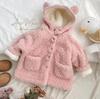 Roupas de Inverno para Meninas, Casaco Espesso com Forro de Lã Sintética, Novo Estilo 2026, Elegante Casaco com Capuz de Lã de Cordeiro para Bebês Meninas, Blusa Fofa