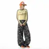 Calça casual larga camuflada retrô moderna estilo americano para primavera e verão, calça de trabalho nova 2026, calça comprida para casais