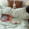 Conjunto de quatro peças de gaze plissada de algodão puro Classe A capa de edredom de gaze de camada dupla lençol de cama conjunto de três peças para dormitório estudantil lençol com elástico