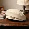 Nuevo gorro boina de lana con letra, sombrero de pintor moderno, cómodo y cálido para otoño e invierno, gorra retro artística para mujer con un ambiente artístico