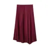 Moda feminina transfronteiriça, novidades de outono, estilo europeu e americano, elegante e chique, textura de cetim de seda, vestido midi de abotoamento duplo 8048581