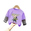 Top estampado de dos piezas falso para niño, camiseta de manga larga 100% algodón para bebé niño, ropa de otoño para niño pequeño