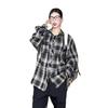 Camisa Xadrez Simples e Moderna Novo Estilo Elegante Harajuku Artística Combina com Tudo Feminina 2024 Novo Outono e Inverno Jaqueta Preguiçosa