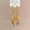 Pendientes de Metal con Borlas de Flor de Diseño de Nicho Individual Exagerados Dulces Frescos Mariposa Largos Colgantes Transfronterizos Nuevas Joyas