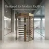 Puerta de acero inoxidable de altura completa, máquina de puerta totalmente automática con reconocimiento de huellas dactilares y facial, equipo inteligente de control de acceso para obras de construcción