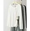 100kg Talla Grande Otoño Nuevo Estilo Coreano Elegante Falso Dos Piezas Fruncido Manga Larga Casual Suéter Superior para Mujeres 1028