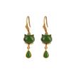 Pendientes de plata de ley Yilu S925 con diseño de zorro personalizado retro de jaspe hetiano natural bañado en oro para mujer, pendientes de gancho para la oreja