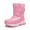 Botas de Neve Infantis Transfronteiriças Forradas com Lã Grossa Quentes Botas de Cano Médio para Meninas e Meninos Sapatos de Algodão Sapatos de Algodão Casuais para Exterior