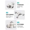 Conector de Tres Vías de Giro Rápido de Acero Inoxidable 304, Conector Rápido de Inserción Rápida Tipo T para Tubería de Aire, Reductor de Tubería Neumática Pu con Tuerca de Bloqueo
