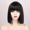 Peluca europea y americana transfronteriza para mujer con flequillo esconde-esconde color gato Bob peluca de fibra química cubierta para la cabeza en stock venta al por mayor