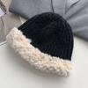 Sombrero de lana de circunferencia de cabeza grande para mujer otoño e invierno versátil que hace que la cara se vea pequeña sombrero de punto invierno engrosado cálido felpa protección para las orejas sombrero de pescador