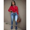 2026 Moda Femenina Europea y Americana Transfronteriza Primavera y Otoño Chaqueta de Color Sólido Chaqueta de Béisbol de Un Botón Chaqueta Deportiva