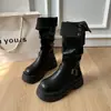 Botas Altas de Moda para Mujer Estilo Retro para Personas Bajas Botas Martin 2026 Nuevo Otoño Invierno Dos Usos Botas Altas de Montar