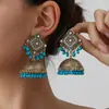 Pendientes de Moda Europeos y Americanos de Venta Caliente Transfronterizos, Pendientes Elegantes de Estilo Étnico con Incrustaciones de Diamantes, Pendientes con Borlas de Estilo Indio Retro para Mujer