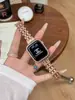 Pulseira universal Apple S11/S12 geração iWatch 10SE banhada a ouro com diamantes cintilantes e cinco contas