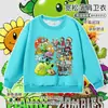 Plantas vs. Ropa Periférica de Zombies Caricatura Pistaplantas Sudadera Infantil Sudadera de Manga Larga Otoño/Invierno Top para Niños