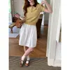 3ª Manhã Outono Novo Estilo Bloco de Cores Gola Polo Bordado de Coração Manga Curta Camisa de Tricô ZY4340