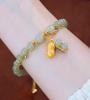 Pulseira de jade Hetian imitação estilo antigo Marca da Sorte Fu Lu design de nicho temperamento retrô versátil boa Amendoim Pulseira da Sorte