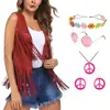 Comercio Exterior Transfronterizo Nueva Moda Estilo Étnico Retro Cardigan Chaleco con Borlas Más Vendido en Aliexpress Conjunto de Cuatro Piezas