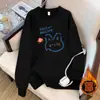 Sudadera Huamian Negra de Cuello Redondo para Mujer, Nuevo Estilo Otoño e Invierno 2026, Top Holgado de Talla Grande con Mangas Largas, Chaqueta de Forro Polar de Invierno