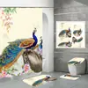 Cortina de ducha de poliéster impermeable con estampado digital de pájaros coloridos para baño, con mampara de baño, de Amazon, fabricante de fuentes e-commerce.