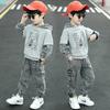Traje Nuevo para Niños Medianos y Grandes 2022 Traje de Mezclilla con Capucha de Primavera y Otoño Moderno y Guapo Traje de Dos Piezas de Estilo Occidental para Niños