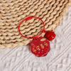 Llavero colgante de tarjeta acrílica original de doble cara buena suerte afortunado texto Jinbao bolsa colgante joyería llavero