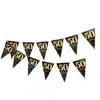 Vendas Diretas de Fábrica Transfronteiriças Popular Preto e Dourado Banners de Aniversário Decoração de Festa Montagem de Ambiente Banner Bunting