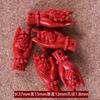 Cinnabar Arena Roja Elefante Seis Caracteres Escritura Cuentas de Barril Jarrón Columna Dragón en Forma de Corazón Gotas de Agua Cuentas de Loto Accesorios Cuentas de Joyería