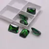 Zircônia Verde Esmeralda Retangular Lapidada Pedra Solta, Pedra Preciosa Pequena de Zircônia Verde Octogonal para Joias de Anel e DIY