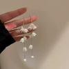 Brincos de flor de pérola de amor de moda de agulha de prata, brincos de diamante elegantes de celebridades da Internet, brincos de design simples coreanos para mulheres