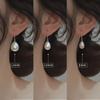 Arete de plata pura bañado en cobre Fu Gugang aretes de perla temperamento de alta calidad aretes de gota de agua puesto de joyería económica venta al por mayor