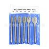 Herramienta de Punzonado para Carpintería de Tres Puntos 6 Piezas Broca Plana Natural Mango Hexagonal Juego de Abridor de Agujeros para Carpintería Punzón para Tablero de Madera