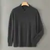 Suéter de Lana Pura de Primera Línea Otoño e Invierno para Hombre, Jersey con Cuello Chal, Tejido de Punto Casual de Negocios de Alta Gama