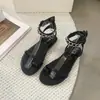 Sandalias Romanas Mi Ting para Mujer, Nuevo Modelo Verano 2026, Cadena Metálica de Dos Formas de Usar, Correa para el Dedo del Pie, Sandalias Planas para Vacaciones en la Playa