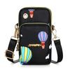Nuevo Bolso para Teléfono Móvil Transfronterizo Bolso Pequeño Cruzado para Mujer Bolso de Tela de Nailon con Cremallera de Tres Capas Vertical de Mano Monedero de Brazo