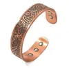 Pulsera Magnética de Cobre de Venta Caliente Transfronteriza, Elegante Diseño Martillado Retro, Pulsera Magnética de Cobre Puro Árbol de la Vida Rúnica para Hombres